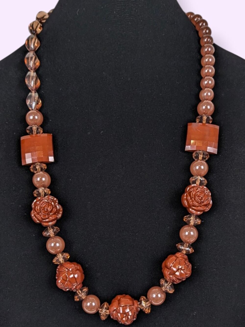 Vintage Molded Lucite Floral Necklace